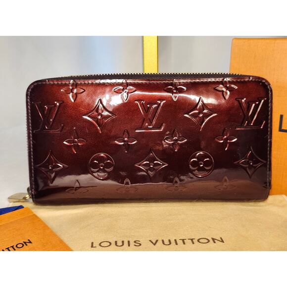 Louis Vuitton Vernis Zippy Wallet Amarante Burgundy With Box, Dustbag LV Patent - Picture 3 of 16